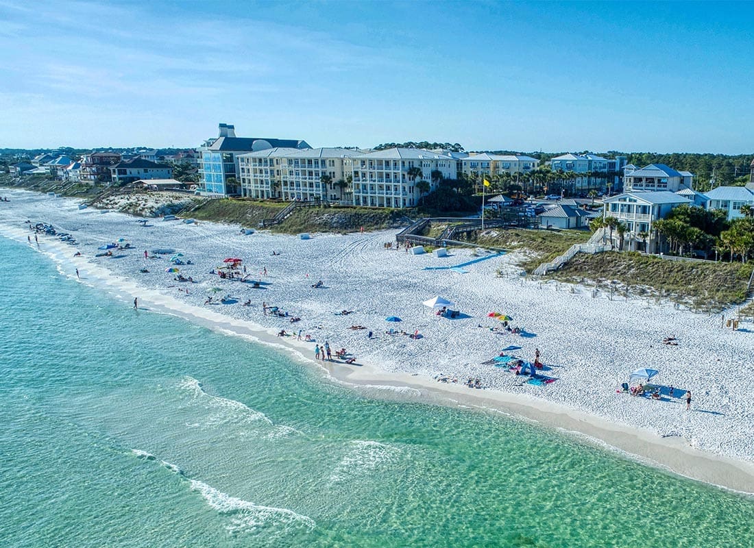 Santa Rosa Beach, FL - An Aerial View of Santa Rosa Beach, Florida on a Beautiful Afternoon